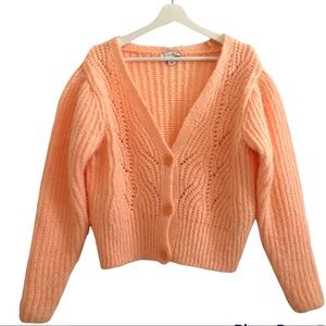 Topshop Chunky Orange Cardigan